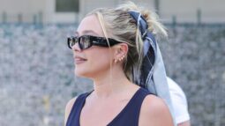 Florence Pugh Elevated the Messiest Bun With the Fanciest Scarf — See Photos